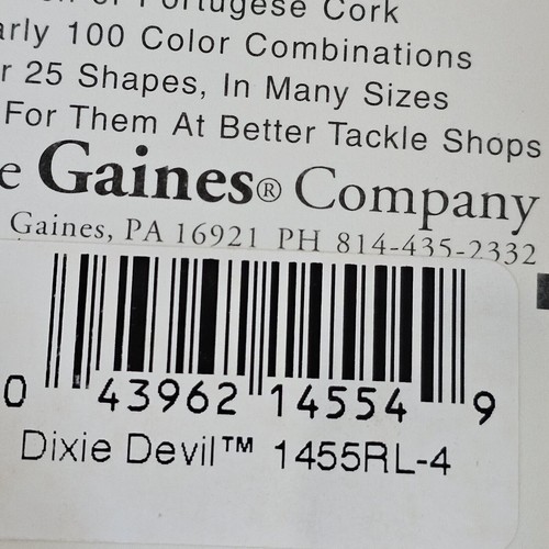Vintage Gaines Dixie Devil con gambe fatto a mano USA sughero Flyrod Popper Bug taglia 4 gancio - Foto 16 di 22