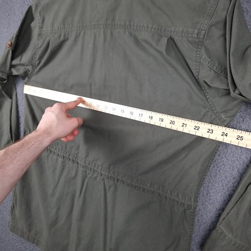 CABELAS Jacket Mens L Large Green Safari Hunting Shooting Canvas Button Up - Picture 7 of 10