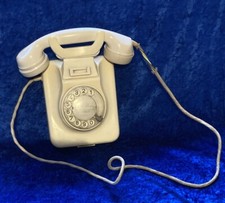 Seltene Bakelit Wand-Telefon Wählscheibe elfenbeinfarbig vintage Deko Post W49