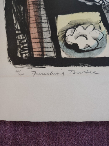 VTG. Irving Amen, "Finishing Touches" Hand Tinted/Signed Lithograph, 59/100, Art - Picture 3 of 6