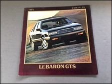 1985 Chrysler Lebaron Gts Original Car Sales Brochure Catalog 1985 Chrysler Lebaron Gts Original Car Sales Brochure Catalog