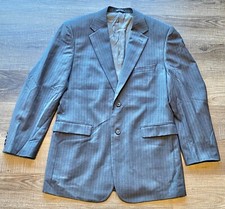 Danieli Men's Blazer Coat Single Breasted Two Button Size 42R - Gray Pinstripe