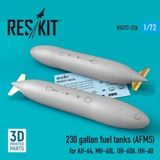 1/72 Reskit RSU72-0226 230 gallon fuel tanks (AFMS) for AH-64, MH-60L, UH-60A, H