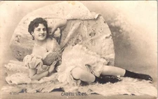 CADELL VRIES : CAN CAN DANCER : RISQUE : PROVOCATIVE : SCANTILY CLAD : RPPC