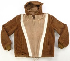 Rare Vintage Sherpa Reversible Striped Full Zip Jacket 80s 90s Brown Women’s S