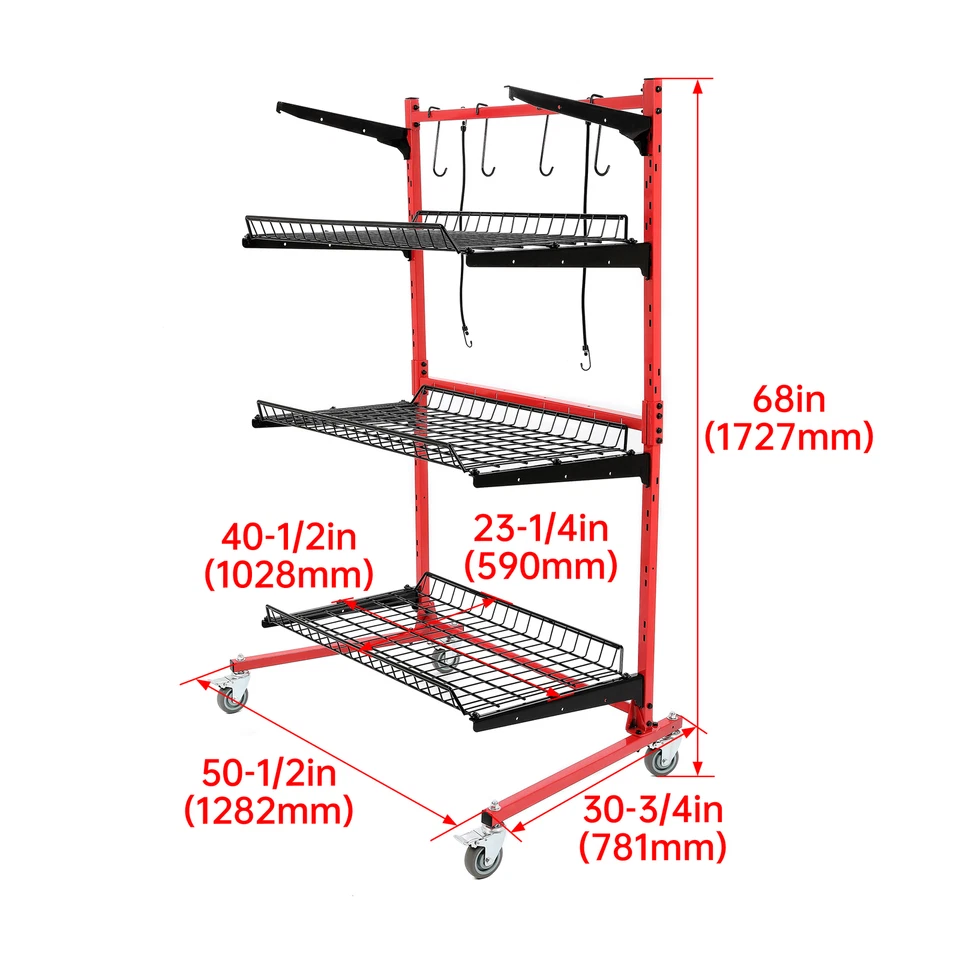 Innovative Parts Carts Automotive Body Shop Parts Carts Tools Storage Rack - Image 2 of 4