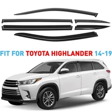 6pcs Rain Guards Vent Visors Shade for 2014-2019 Toyota Highlander SHATTERPROOF