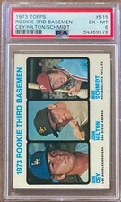 1973 Topps #615 Rookie 3rd Baseman Ron Cey Mike Schmidt PSA 6 EX-MINT RC