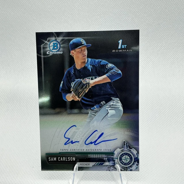 2017 Bowman Draft #CDA-SC Sam Carlson Chrome Draft Pick Autographs