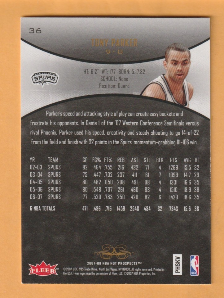 Veste Satinée Tony Parker San Antonio Spurs – Mitchell & Ness HOF – Neuf Avec étiquettes