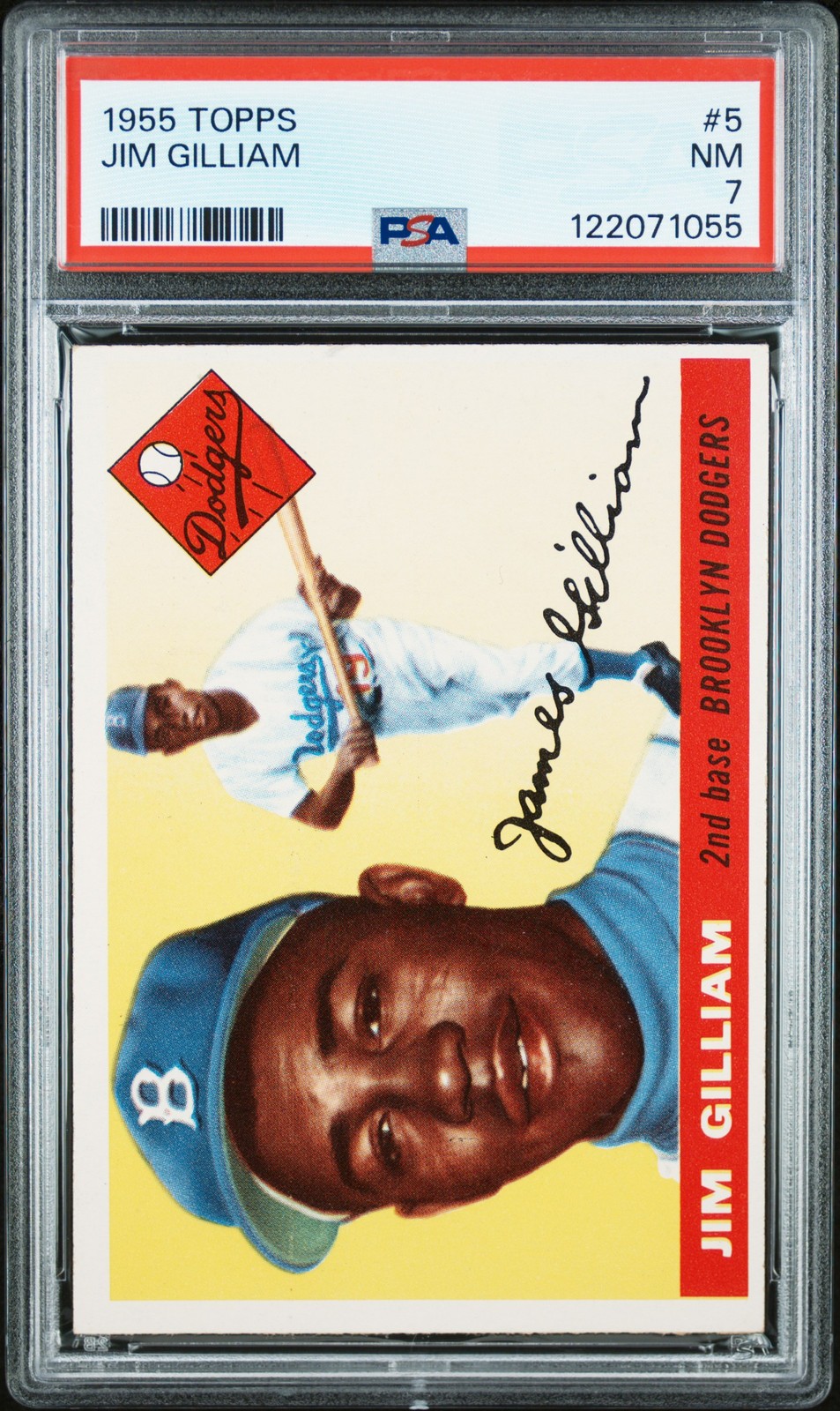 1955 Topps #5 Jim Gilliam PSA 7 Near Mint!!