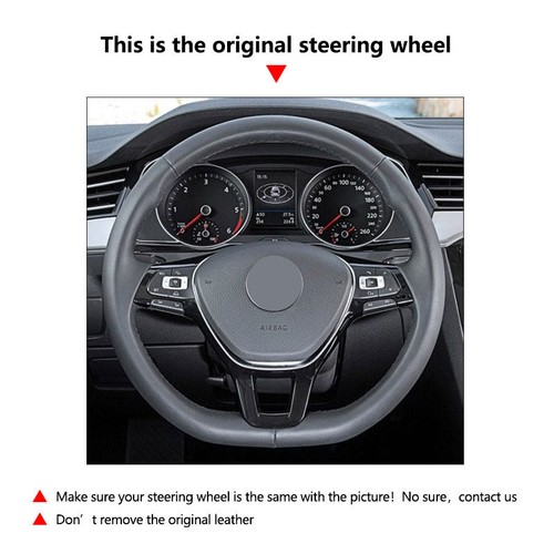 DIY Steering Wheel Leather Cover For VW Passat B8 2014 2015 2016 2017 2018 2019 - Picture 8 of 9