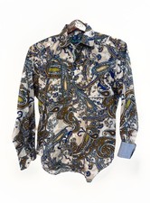 ROBERT GRAHAM Franktown Medium Flip Cuff Multi Color Paisley Long Sleeve Shirt