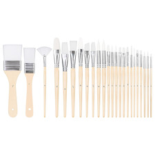 Multi-Shaped Polyester Paint Brushes for Acrylic, Oil, Watercolor, Gouache, Fine