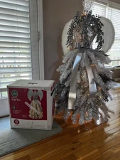 Winter Wonder Lane Vixen Pre-Lit Angel Tree 4ft LED Silver Christmas Decor NEW
