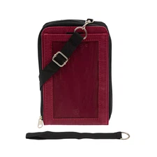 Design Touchscreen Smartphone Crossbody Bag with RFID Technology in Burgundy