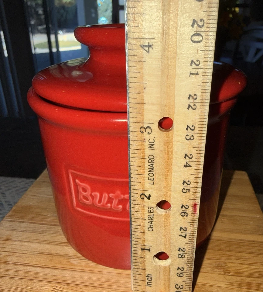 Red Butter Bell Crock Butter Keeper - Image 2 of 4