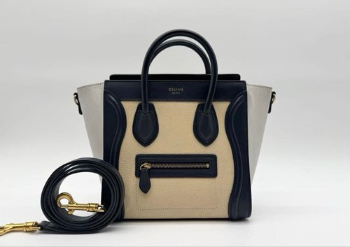 CELINE  Luggage Tricolor Nano Shopper Leather 2way Multicolor from Japan