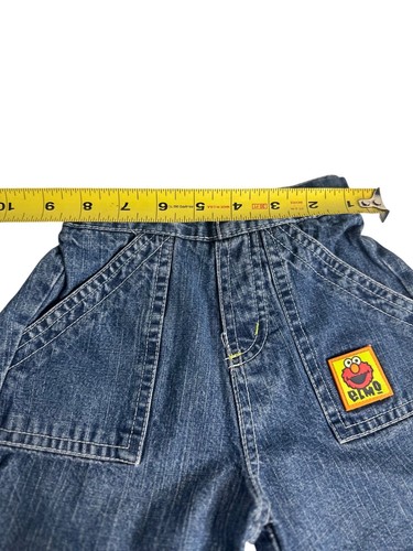 Vintage Sesame-Street Elmo Denim Shorts Toddler 18M Jean Shorts with Elmo Patch - Picture 7 of 7