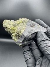 Peridot on Basalt crystal mineral specimen 