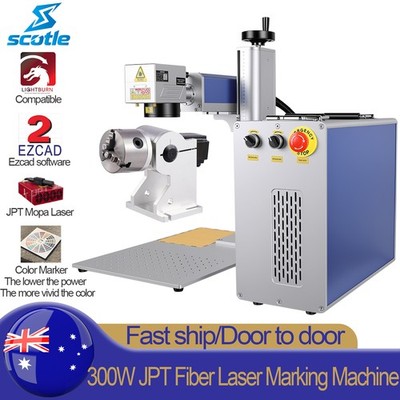 300W JPT Mopa Fiber Laser Marking Machine Metal Steel Engraver Marker &Rotary AU