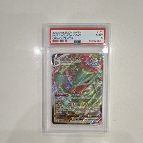 Pokemon PSA 9 Rayquaza VMAX 102/159 Crown Zenith EN Holo Ultra Rare 2023