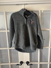 NFL Team Apparel Houston Texans Gray Sherpa 1/4 Zip Pullover Womens Size M