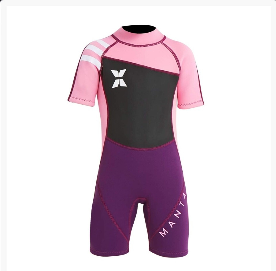 2.5MM Kids One Piece Short Sleeve Surf Diving Wetsuit Girl Swim Suit