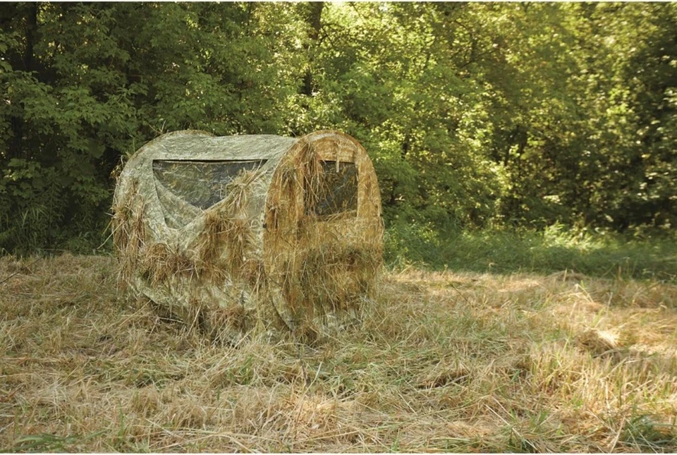 Paca de heno de acero con resorte persiana para tierra de caza 1-2 personas tienda equipo de caza Foto 3 de 4