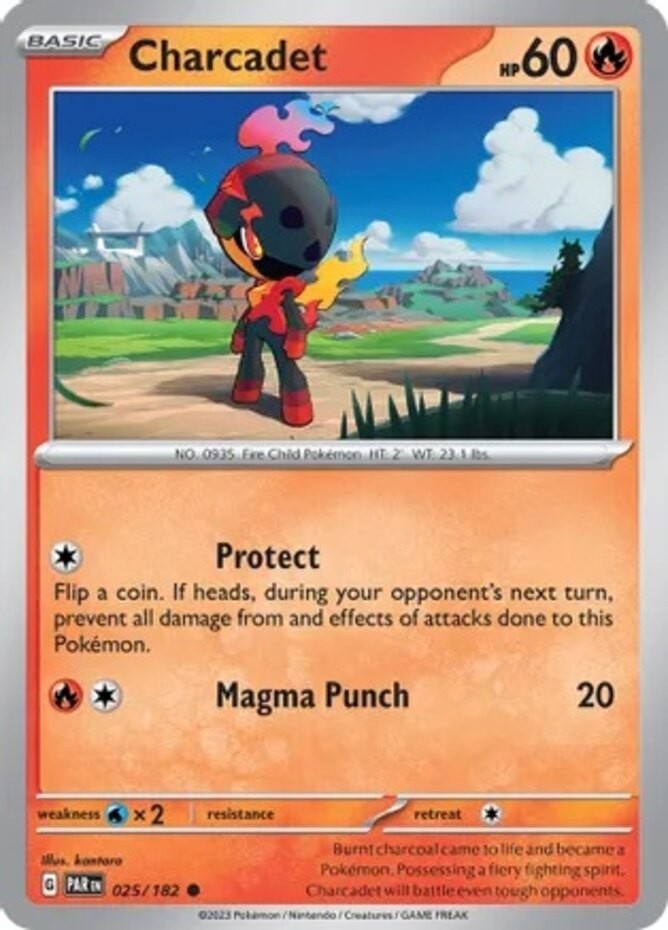 Charcadet - 025/182 - Common - Reverse Holo (Near Mint) Paradox Rift - Fire Poké