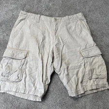 Marc Anthony Men's Tan Linen & Cotton Shorts Size 34 Cargo