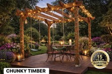 HEAVY DUTY WOODEN PERGOLA KIT , GARDEN PATIO (HEIGHT 2.1M , 2.4M ,2.7M ,3M )