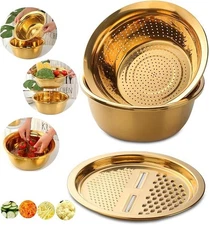 Colander set Stainless Steel Vegetable Slicer Fruit Potato Peeler Carrot Grater