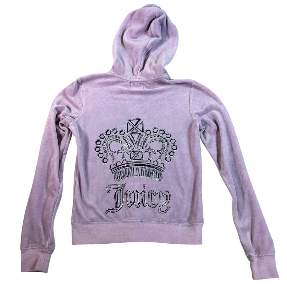 Vintage Juicy Couture Velour Tracksuit Set Hoodie M Pants Lilac Purple Small - Image 4 of 4