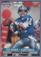 1991 Pro Set Football #824 Erik Kramer Rookie Card Lions. rookie card picture