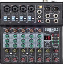 6-Channel Professional DJ Audio Mixer, DJ Controller Sound Mixer DSP 16 Preset E