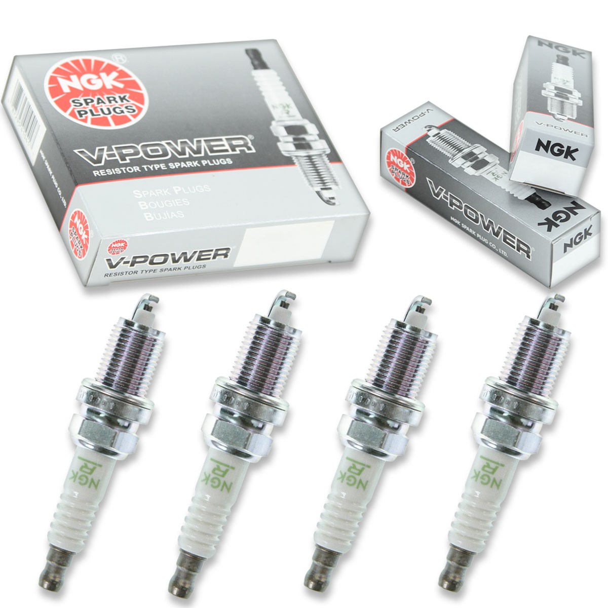 4pcs 04-08 Tohatsu MD90A NGK V-Power Spark Plugs TLDI 90 HP Kit Set Engine rg