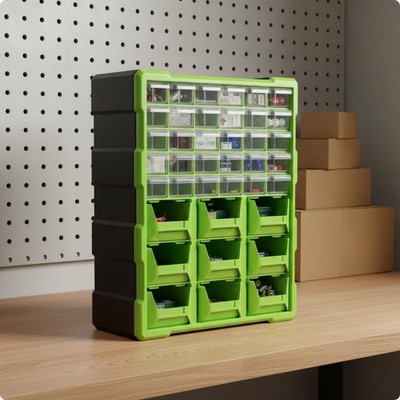 Schubladenorganizer modularer Kleinteile-Organizer Kunststofffachbox für Lager