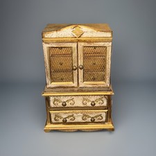 Vintage musical Jewelry Italian Florentine Armoire Plays Shadow Of Your Smile