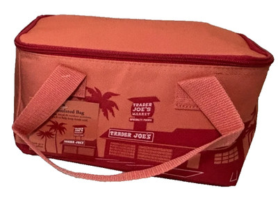 New Trader Joe's Bag Peach Color Mini Insulated Tote Bag Quick Free Shipping