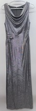 Lauren Ralph Lauren Women's Gray Sparkly Long Formal Dress HOCO Holiday Glam 8