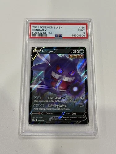 Pokémon TCG Gengar v Fusion Strike Holo Ultra Rare Card 156/264 PSA 9