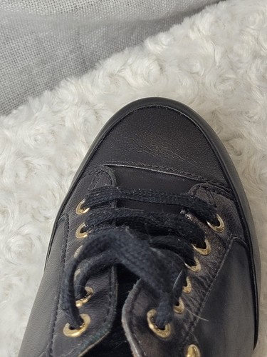 Pikolinos Wedge Sneakers Womens 8 EU 38 Black Leather Lace Up Basic Office - Picture 18 of 21