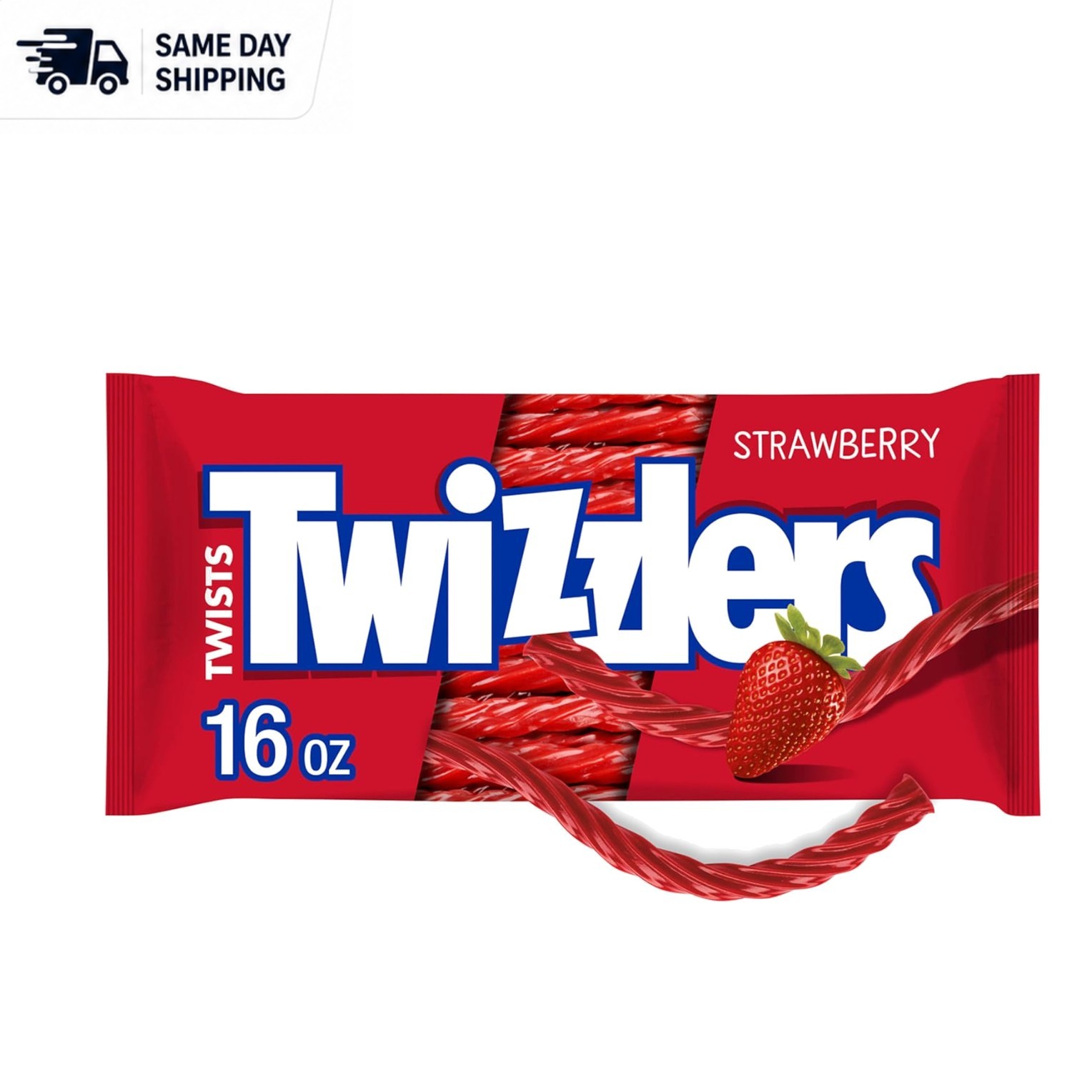Delightful 16 oz Twists Strawberry Licorice Chewy Candy - Perfect for Sharing