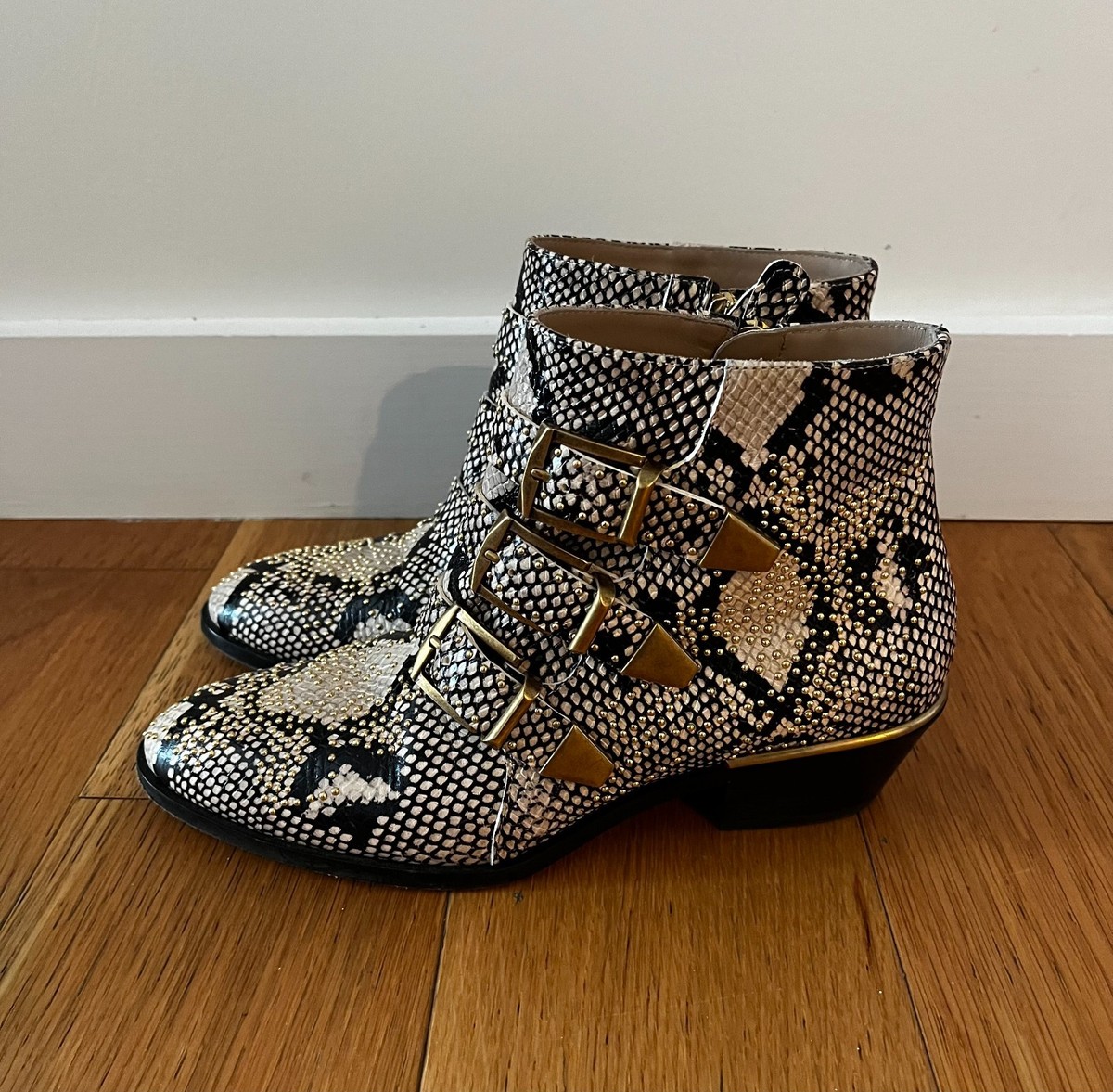 Chloe Susanna Ankle Boots Size 36 Snake Print Python