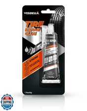 Visbella Tire Repair Glue, Black Rubber Cement, Sidewall Tire Scratch Repair 