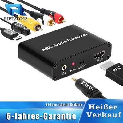192KHz DAC Wandler Digital zu Analog L/R Cinch Adapter HDMI ARC Audio Extraktor