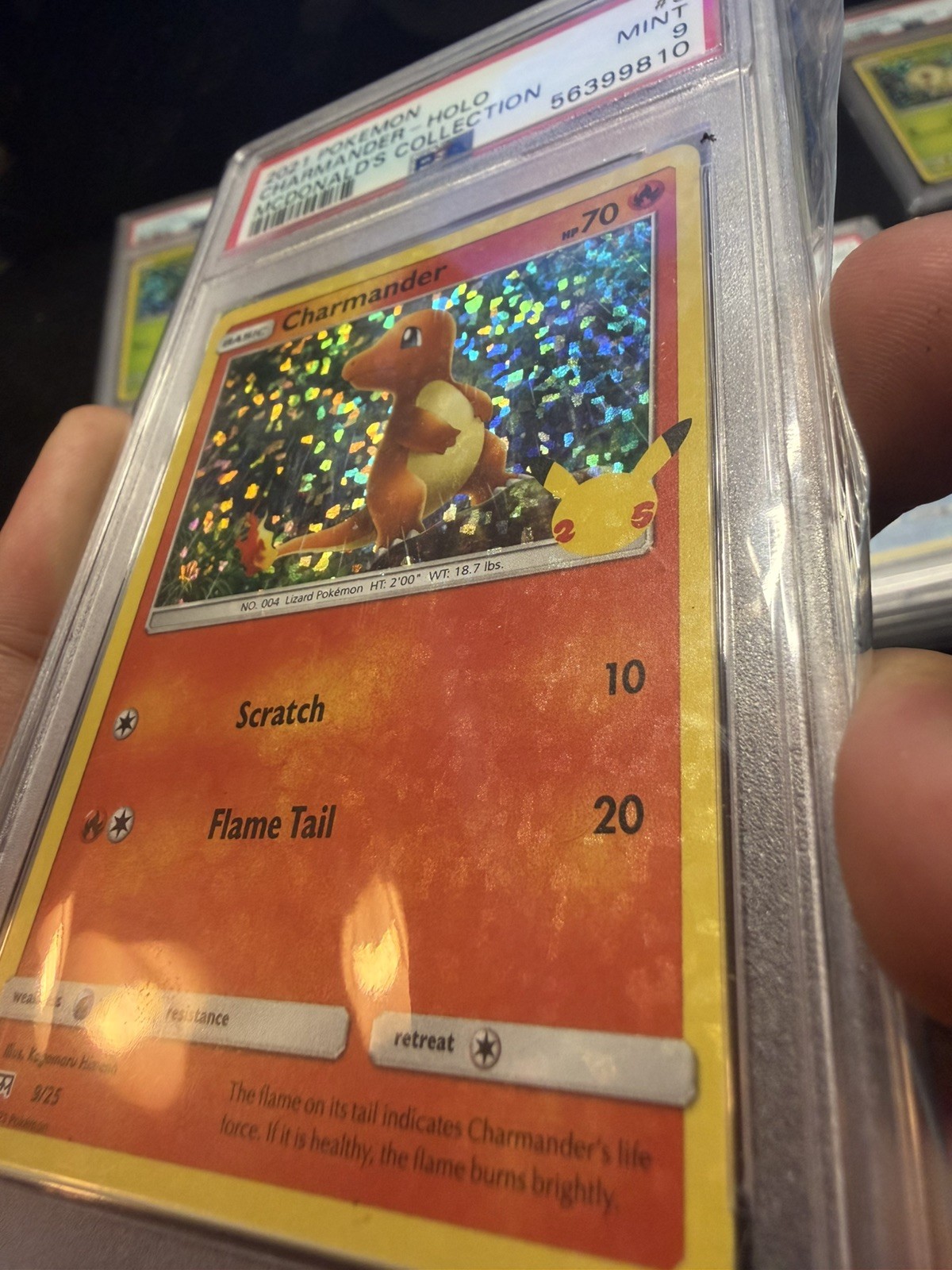 PSA 9 2021 Pokemon Charmander - Holo McDonald's Collection #9 RARE HOLO BLEED