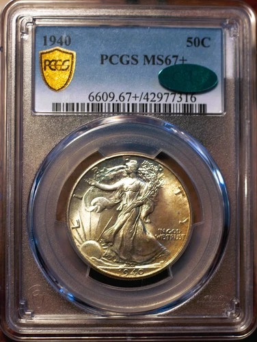 1940 50c Walking Liberty Half Dollar PCGS MS67+ **CAC**