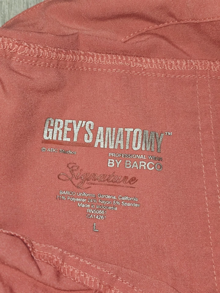 Grey's Anatomy By Barco 签名磨砂裤粉色女式大号抽绳 — 第 3/4 张图片